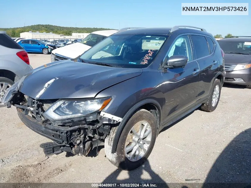 2017 Nissan Rogue Sv VIN: KNMAT2MV3HP573426 Lot: 40489017