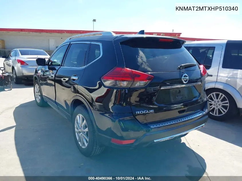 2017 Nissan Rogue Sv VIN: KNMAT2MTXHP510340 Lot: 40490366