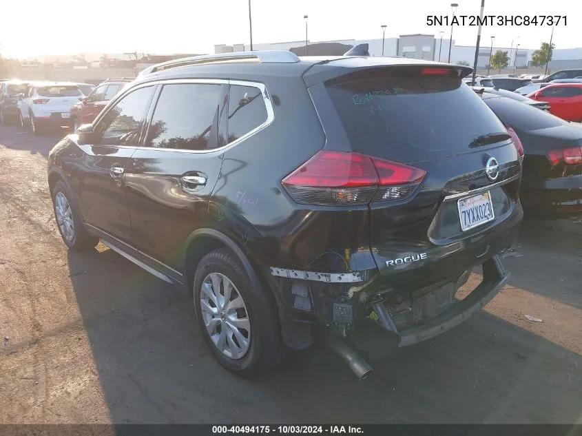 2017 Nissan Rogue S VIN: 5N1AT2MT3HC847371 Lot: 40494175