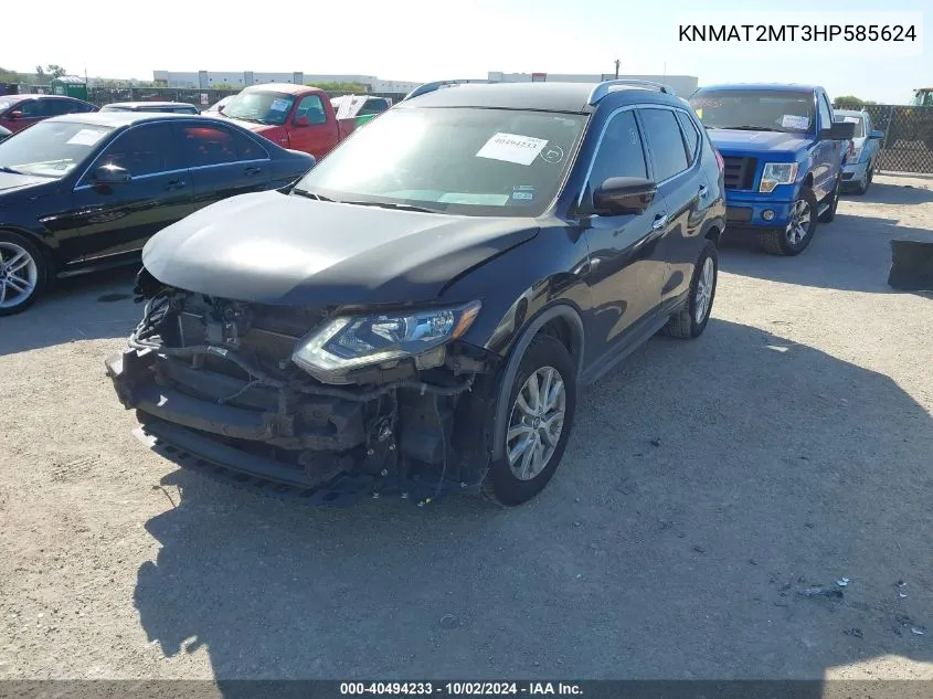 2017 Nissan Rogue Sv VIN: KNMAT2MT3HP585624 Lot: 40494233