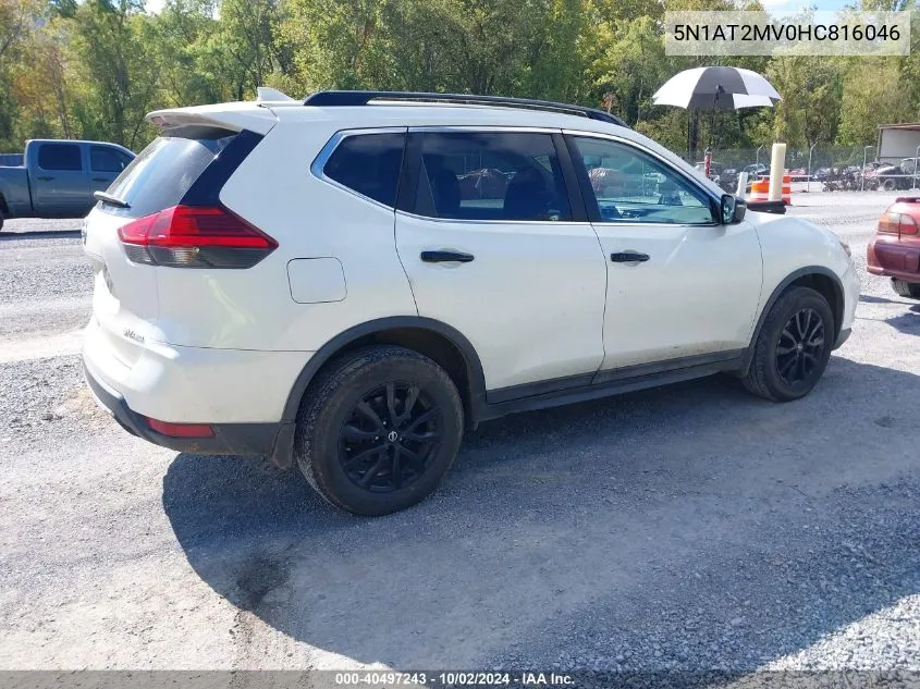 2017 Nissan Rogue Sv VIN: 5N1AT2MV0HC816046 Lot: 40497243