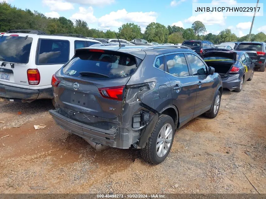 2017 Nissan Rogue Sport Sv VIN: JN1BJ1CP7HW022917 Lot: 40498273