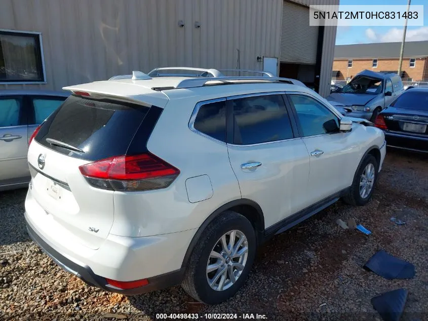 2017 Nissan Rogue Sv VIN: 5N1AT2MT0HC831483 Lot: 40498433