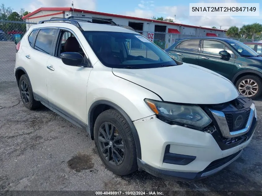 2017 Nissan Rogue Sv VIN: 5N1AT2MT2HC847149 Lot: 40498917