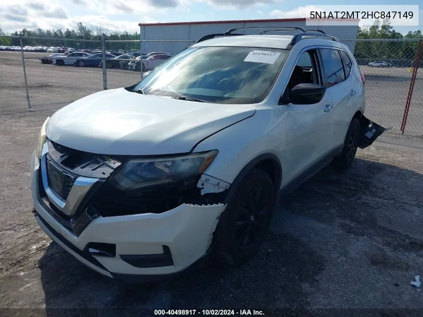 2017 Nissan Rogue Sv VIN: 5N1AT2MT2HC847149 Lot: 40498917