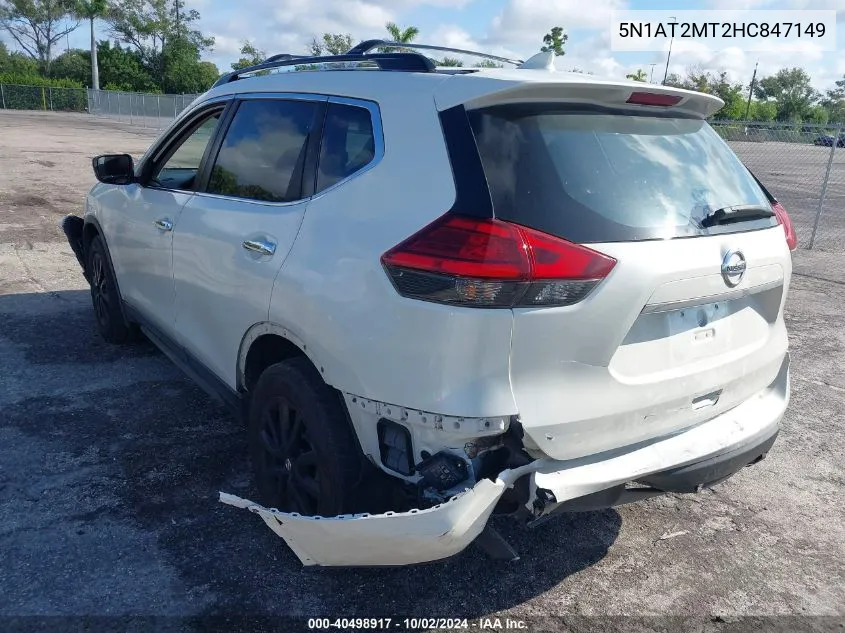 2017 Nissan Rogue Sv VIN: 5N1AT2MT2HC847149 Lot: 40498917