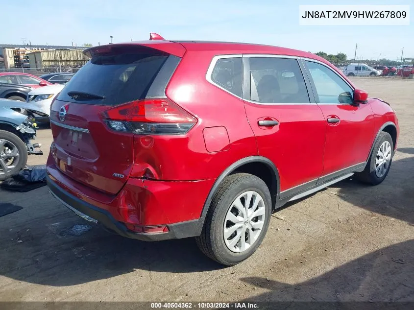 2017 Nissan Rogue S VIN: JN8AT2MV9HW267809 Lot: 40504362