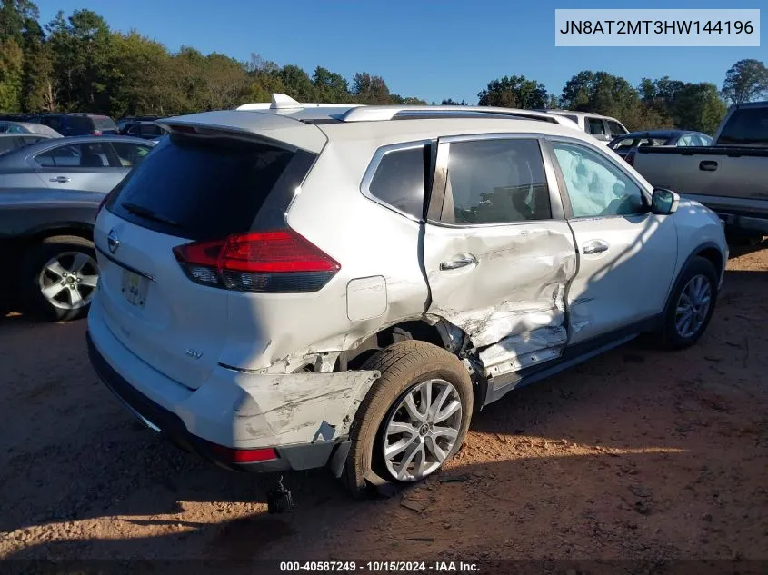 2017 Nissan Rogue Sv VIN: JN8AT2MT3HW144196 Lot: 40587249