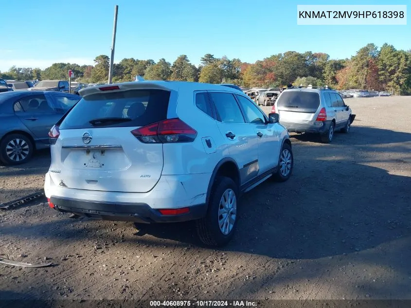 2017 Nissan Rogue S VIN: KNMAT2MV9HP618398 Lot: 40608975