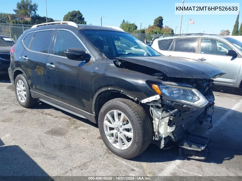 2017 Nissan Rogue Sv VIN: KNMAT2MT6HP526633 Lot: 40618020