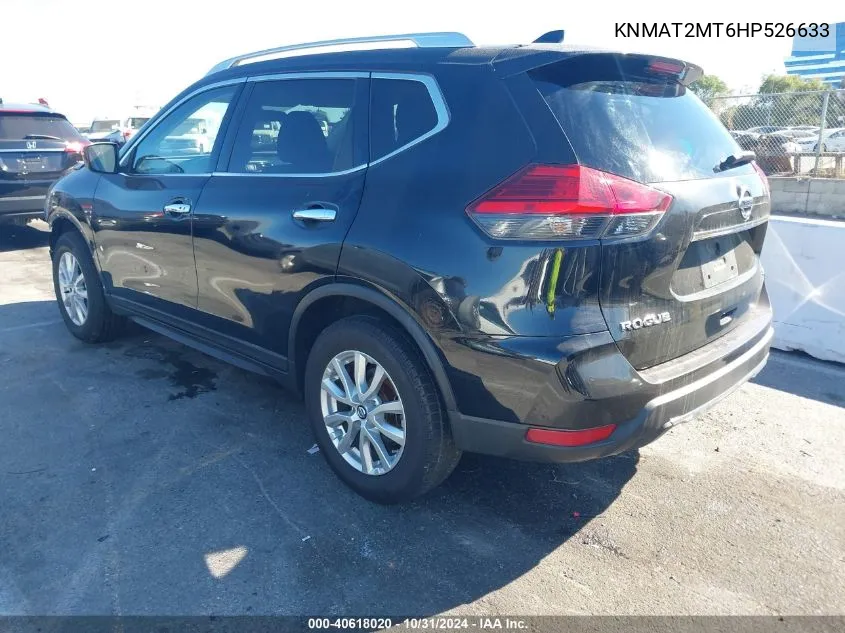 2017 Nissan Rogue Sv VIN: KNMAT2MT6HP526633 Lot: 40618020