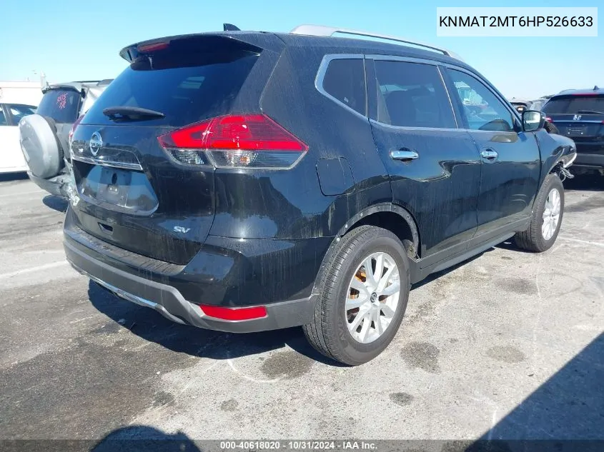 2017 Nissan Rogue Sv VIN: KNMAT2MT6HP526633 Lot: 40618020