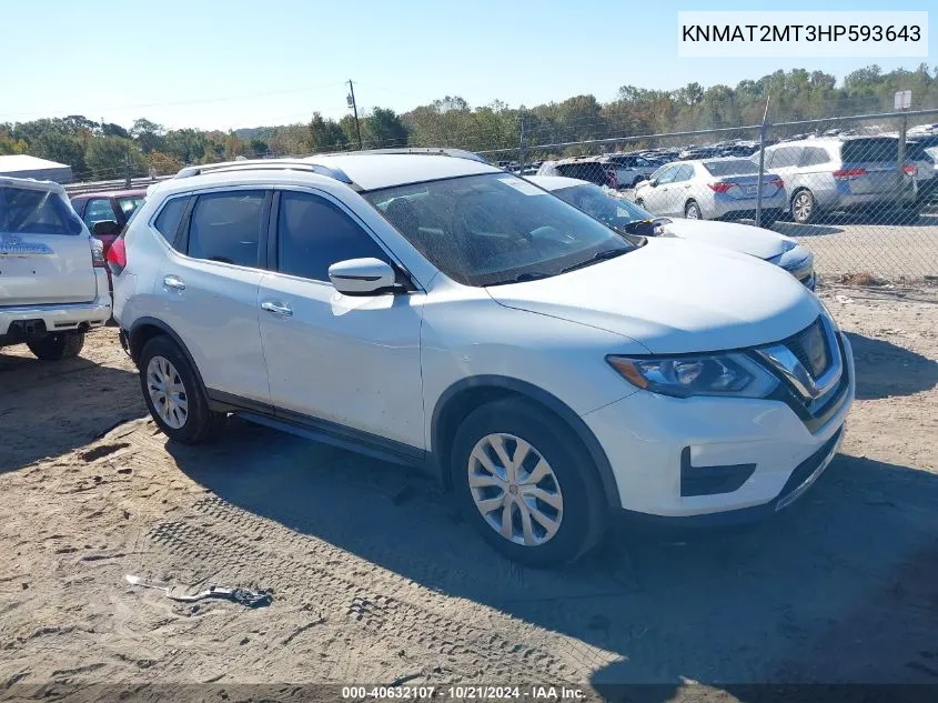 KNMAT2MT3HP593643 2017 Nissan Rogue S/Sv