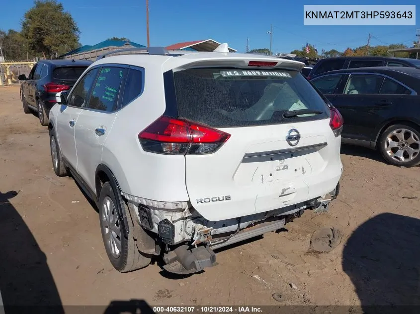 KNMAT2MT3HP593643 2017 Nissan Rogue S/Sv