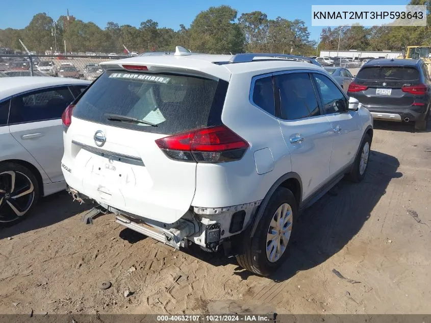 KNMAT2MT3HP593643 2017 Nissan Rogue S/Sv