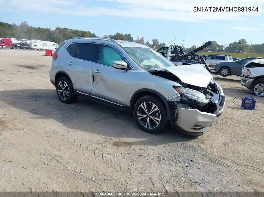 2017 Nissan Rogue Sl VIN: 5N1AT2MV5HC881944 Lot: 40668138