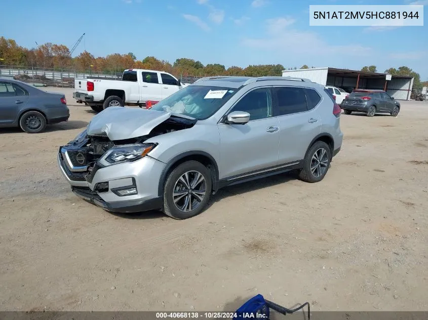 2017 Nissan Rogue Sl VIN: 5N1AT2MV5HC881944 Lot: 40668138