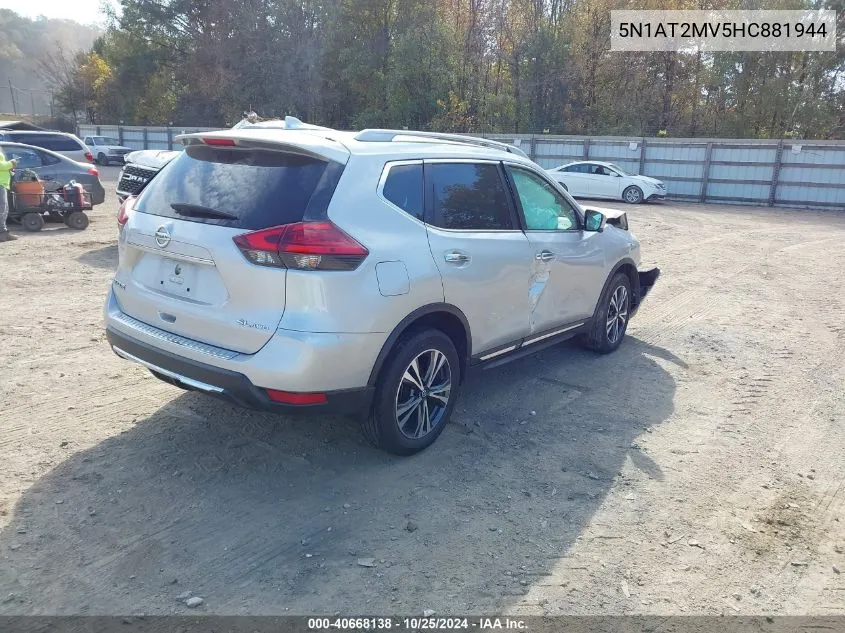 2017 Nissan Rogue Sl VIN: 5N1AT2MV5HC881944 Lot: 40668138