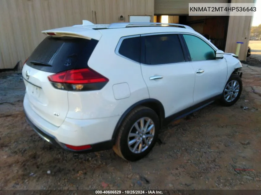 KNMAT2MT4HP536643 2017 Nissan Rogue Sv