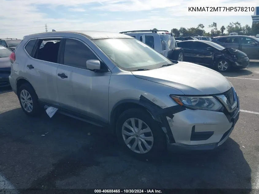 2017 Nissan Rogue S VIN: KNMAT2MT7HP578210 Lot: 40688465