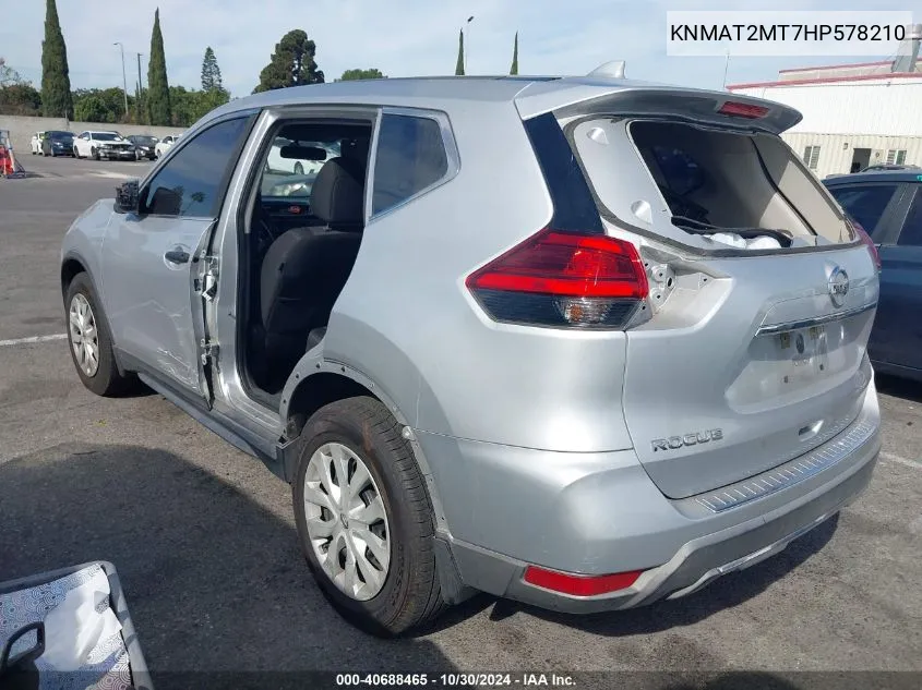 2017 Nissan Rogue S VIN: KNMAT2MT7HP578210 Lot: 40688465