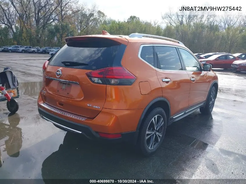 2017 Nissan Rogue Sl VIN: JN8AT2MV9HW275442 Lot: 40699870