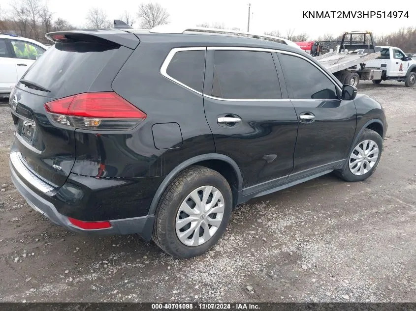 2017 Nissan Rogue S VIN: KNMAT2MV3HP514974 Lot: 40701098