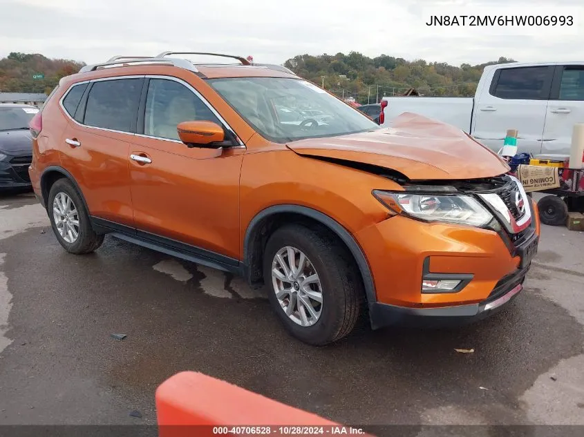 2017 Nissan Rogue Sv VIN: JN8AT2MV6HW006993 Lot: 40706528