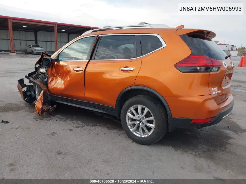 2017 Nissan Rogue Sv VIN: JN8AT2MV6HW006993 Lot: 40706528