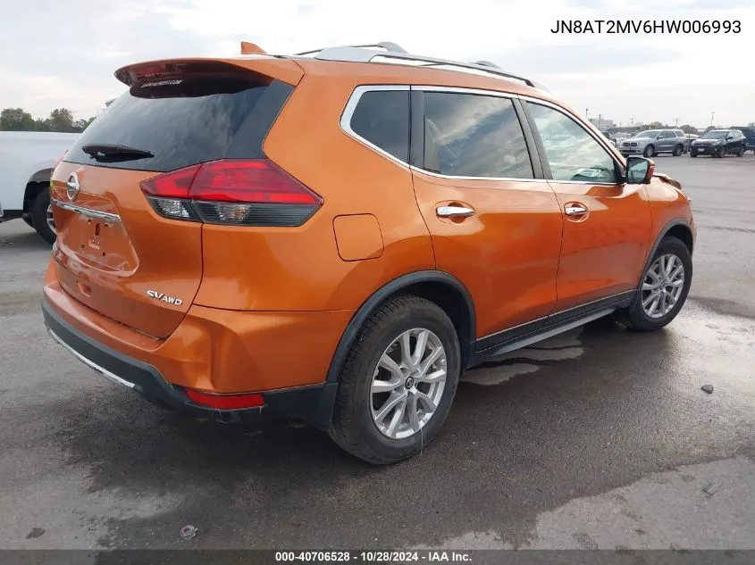 2017 Nissan Rogue Sv VIN: JN8AT2MV6HW006993 Lot: 40706528