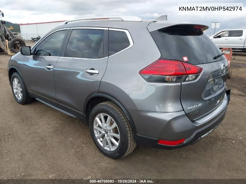 2017 Nissan Rogue Sv VIN: KNMAT2MV0HP542974 Lot: 40708093