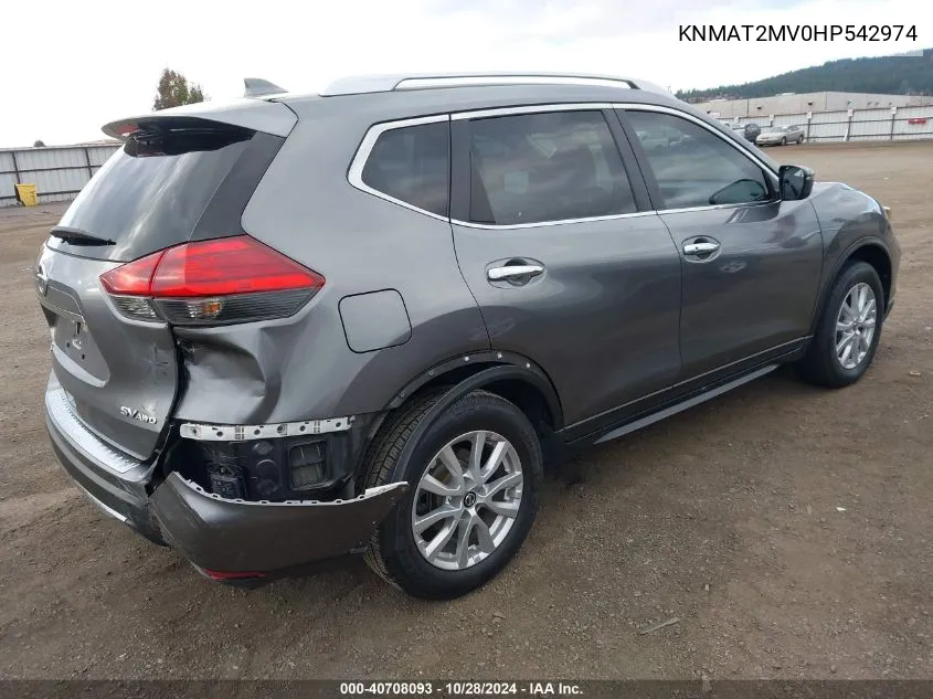 2017 Nissan Rogue Sv VIN: KNMAT2MV0HP542974 Lot: 40708093