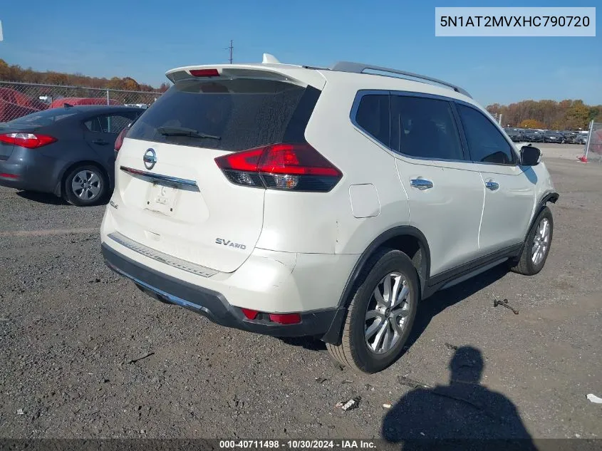 2017 Nissan Rogue Sv VIN: 5N1AT2MVXHC790720 Lot: 40711498