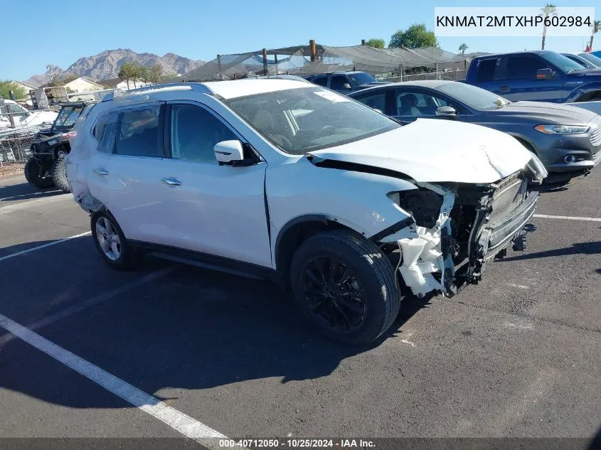 2017 Nissan Rogue Sv VIN: KNMAT2MTXHP602984 Lot: 40712050