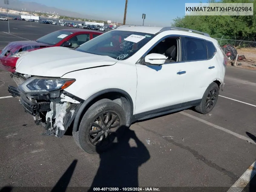 2017 Nissan Rogue Sv VIN: KNMAT2MTXHP602984 Lot: 40712050