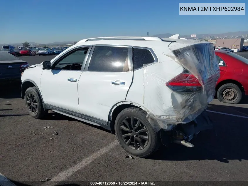 2017 Nissan Rogue Sv VIN: KNMAT2MTXHP602984 Lot: 40712050