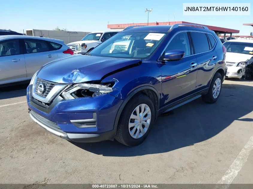 2017 Nissan Rogue S VIN: JN8AT2MT6HW140160 Lot: 40723887