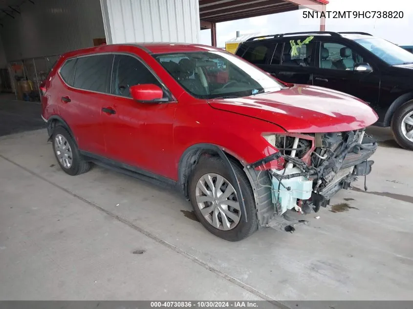 2017 Nissan Rogue S VIN: 5N1AT2MT9HC738820 Lot: 40730836