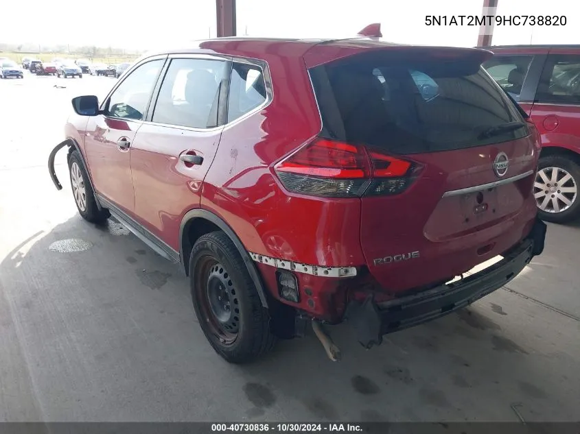 2017 Nissan Rogue S VIN: 5N1AT2MT9HC738820 Lot: 40730836