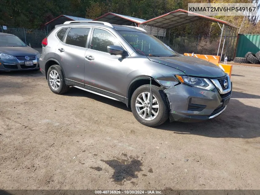 2017 Nissan Rogue Sv VIN: KNMAT2MV6HP549167 Lot: 40736926