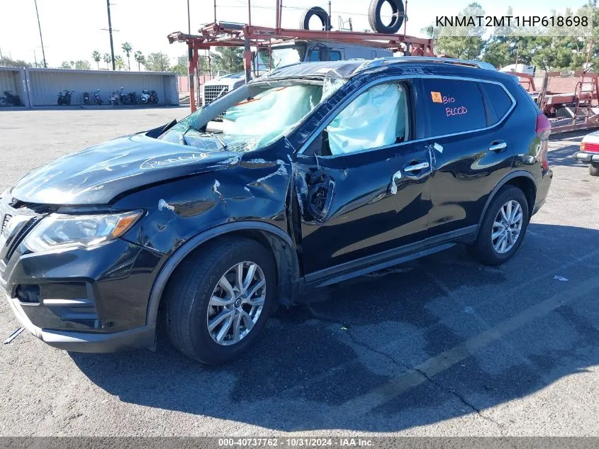 2017 Nissan Rogue Sv VIN: KNMAT2MT1HP618698 Lot: 40737762