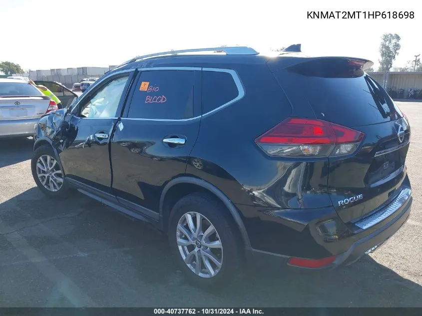 2017 Nissan Rogue Sv VIN: KNMAT2MT1HP618698 Lot: 40737762