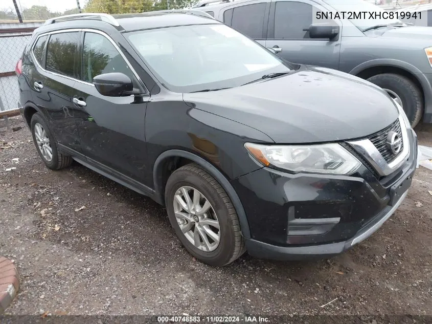 5N1AT2MTXHC819941 2017 Nissan Rogue Sv