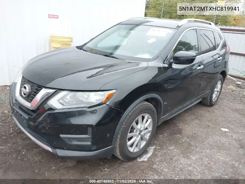 5N1AT2MTXHC819941 2017 Nissan Rogue Sv