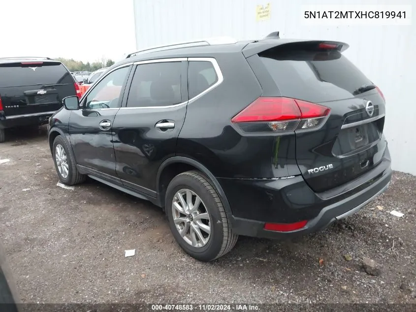 2017 Nissan Rogue Sv VIN: 5N1AT2MTXHC819941 Lot: 40748583