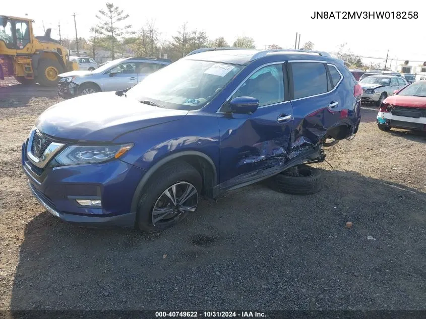 2017 Nissan Rogue Sl VIN: JN8AT2MV3HW018258 Lot: 40749622