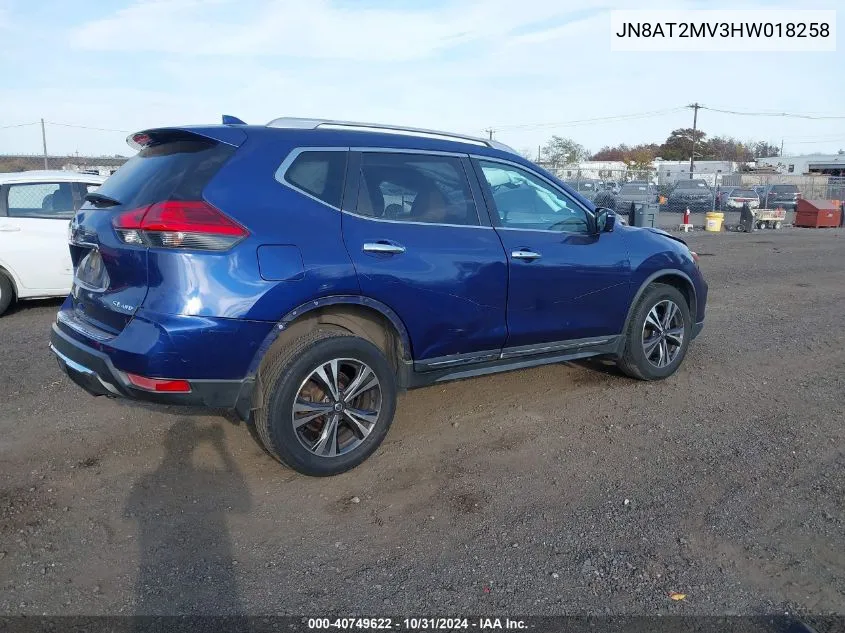 2017 Nissan Rogue Sl VIN: JN8AT2MV3HW018258 Lot: 40749622