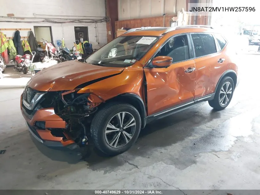 2017 Nissan Rogue Sl VIN: JN8AT2MV1HW257596 Lot: 40749629