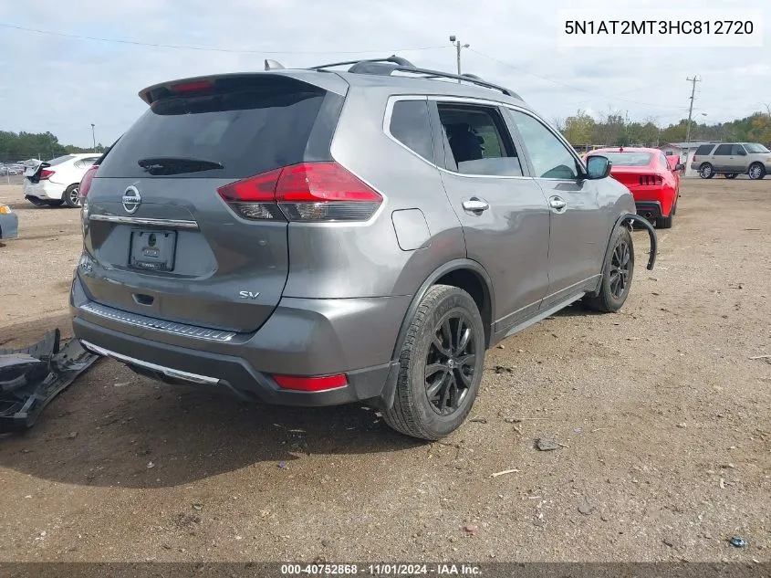 2017 Nissan Rogue Sv VIN: 5N1AT2MT3HC812720 Lot: 40752868