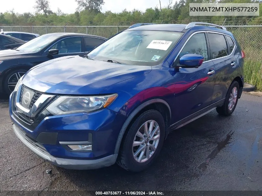 2017 Nissan Rogue Sv VIN: KNMAT2MTXHP577259 Lot: 40753677